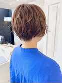 福山市Caary大人ふんわりパーマショートスタイル20代30代40代