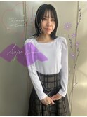 顔まわりレイヤー/似合わせカット/ミディアム