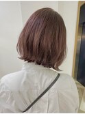 ミディアムヘア暗めカラーデザインカラーフェイスフレーミング