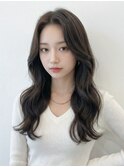 エギョモリ×前髪なしの韓国かきあげヘア