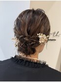 シニヨンアレンジ結婚式ヘアセット×小野ふゆり