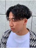 フェザーパーマサーフカール刈り上げセンターパート