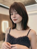 シータ 坂戸北口店(THETA)&nbsp;ミディアム顔まわりレイヤー◎前髪ありウルフレイヤー坂戸