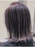 ラベンダーバレイヤージュ×外ハネレングスボブ