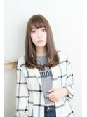 ペールベージュセクションカラーグラデーションカラー外ハネボブ