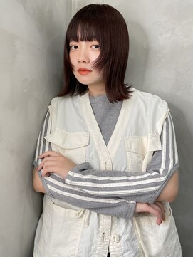 ロンドプロフィール 浦和(Lond profil) 顔まわりレイヤー 切りっぱなしミディ マロンブラウン