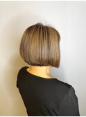 小顔補正立体カット×ナチュラル丸みボブ 10代20代30代40代50代