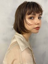 グリンプス 大濠店(Glimpse) アッシュベージュ ワイドバング ミニボブ 顔周りレイヤー