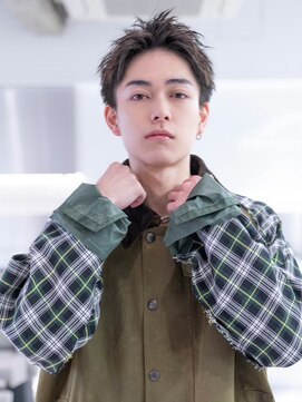 ハバナ 渋谷(HAVANA) メンズ波巻きセンターパート韓国風黒髪ツーブロックマッシュ