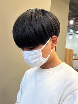 エルマーク 京橋(L-MARK) 黒髪マッシュナチュラルマッシュメンズヘア韓国ツーブロック