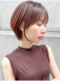 チェリーブラウンミニウルフホワイトグレージュデジタルパーマ