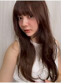 20代30代オリーブグレージュくびれヘア韓国レイヤーロング