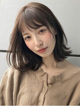 オンク 新宿(onk) 黒髪/グレーベージュ/レイヤーロング/前髪パーマ[新宿駅]