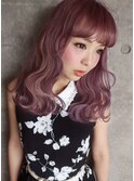 《Ferreira》パステルピンクウェーブヘアー
