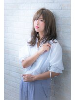 ヘアーアートシフォン 池袋西口店(Hair art chiffon)&nbsp;厚めバングクラシカルワンレンボルドーセンターパート斜めバング