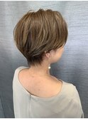 白髪染めショート×セシルカット×白髪ぼかしハイライト