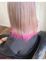 ガルボ ヘアー(garbo hair)&nbsp;#裾カラー#ピンク#ホワイトベージュ#韓国風#下村カラー