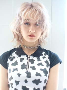 アルバム 銀座(ALBUM GINZA) ウエーブボブ_ホワイトアッシュエアリーミディ_38271