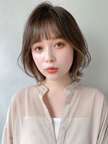 ベビーバングボブルフナチュラルカールビターショコラベージュ