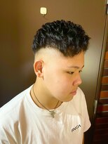 銀座マツナガ 浅草店 ハイスキンフェード×アップバング/黒髪短髪/20代/メンズ