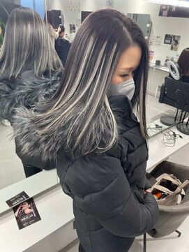 キング 高槻(K!ng) ハイライトカラーミルクティーベージュケアブリーチダブルカラー