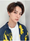 アップバング束感ショートツーブロックスキンフェードハイライト