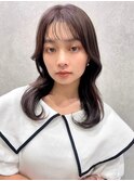 イメチェン/似合わせカット/フルバング/レッドブラウン/中野