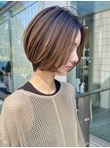 前髪なしショート/長めショート/ショートボブ/30代40代50代/青山