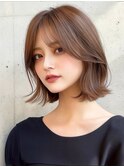 大人可愛い シースルー透け感ボブディ