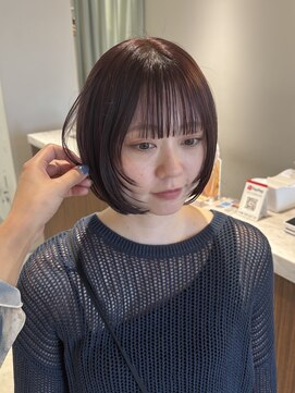 ケーツー 谷町(K-two) 艶暖色カラー*ボブ*顔周りカット*フェイスレイヤー*髪質改善