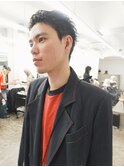 メンズベリーショートカット黒髪ビジネスヘア