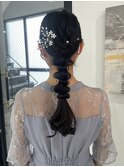 岡山ヘアセット　編みおろしヘア