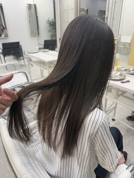 ディジョン(Dijon) 韓国顔まわりレイヤーカットグレージュオリーブベージュブラウン