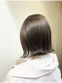 20代30代◎冬の透明感オリーブブラウン外ハネボブ