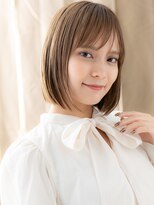 カバーヘア ブリス 戸田公園西口店(COVER HAIR bliss)&nbsp;地毛ハイライトブリーチなし切りっぱなし前下がりボブ20代30代X