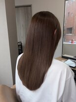 アヴェル 自由が丘(Avelle) 艶髪ストレート 縮毛矯正×ミルクティーブラウンロング
