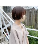 前上がりボブ/ミニボブ/ボブ/グレージュ