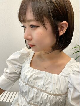 ウル(uLu.) 【ブリーチなし】ミニボブ/顔周りカット/韓国へア/ベージュ