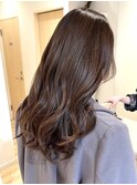 美肌カラー/韓国艶カラー/フェミニンロング/ダークアッシュ