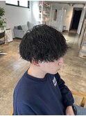 ツイストスパイラルパーマ波巻きスパイラルパーママッシュ刈上げ