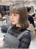 前髪アンブレラカラーこなれミディイメチェンウェーブパーマ