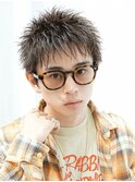 束感ツーブロック刈り上げアップバング短髪韓国就活束感ショート
