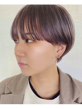 ハウ 心斎橋(how) ひし形ショートウルフレイヤー透明感カラー前髪あり20代30代