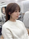 イメチェン外ハネボブ美髪ワイドバングミディアム縮毛矯正ボブ