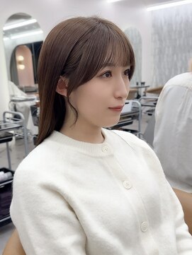 ロンド ブランシュ 錦糸町北口(Lond blanche) イメチェン外ハネボブ美髪ワイドバングミディアム縮毛矯正ボブ