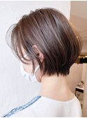ショートおくれ毛美髪チェリーブラウン_ba343591