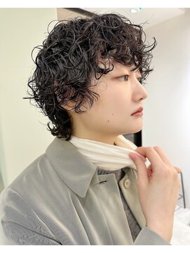 ホロ(hollo) プードルパーマショートウルフパーママッシュパーマ