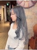アッシュグレー×ロングレイヤー