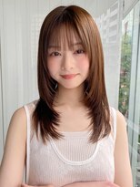 エトラ 渋谷店(etora)&nbsp;韓国ヘア レイヤーカット 小顔 ココアベージュ 黒髪"