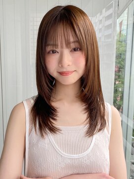 エトラ 渋谷店(etora) 韓国ヘア レイヤーカット 小顔 ココアベージュ 黒髪"